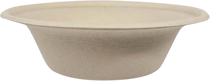 Compostable Paper Bowls, 11.5 Oz (Pack of 20), Made from Unbleached Plant Fiber, Sustainable, Heavy Duty, Leak Resistant, Microwave & Freezer Safe, PFAS Free
